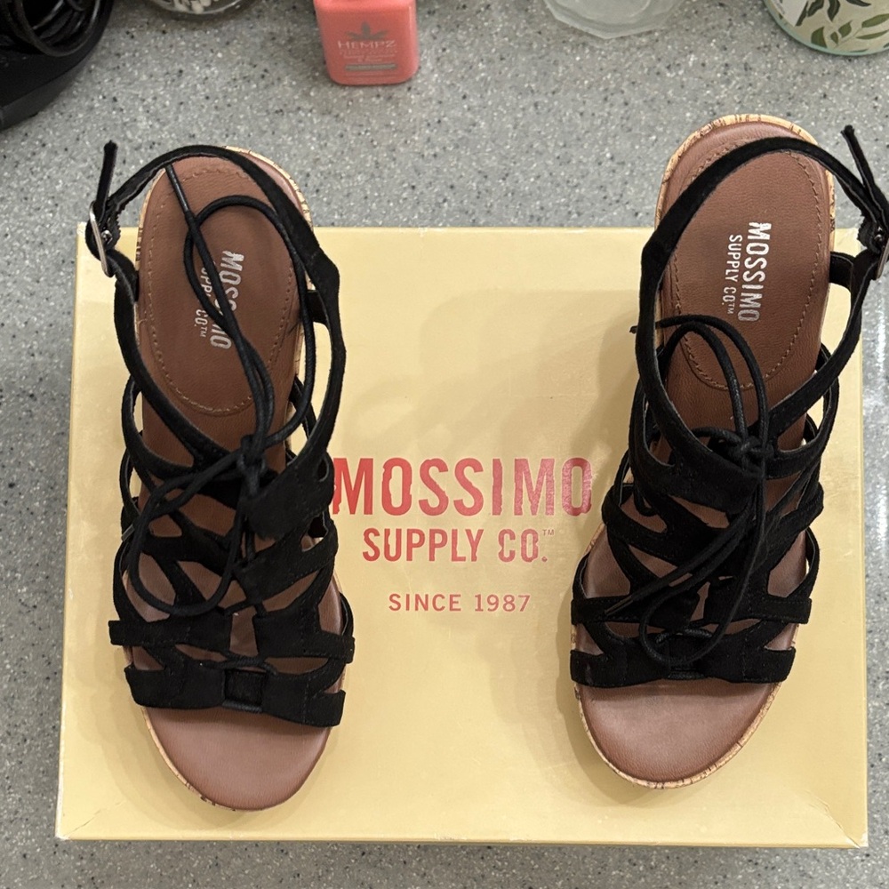 Mossimo Supply Co. Black Strappy Sandals